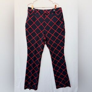 New York & Company NWT (Tall) Black and Red Plaid Statement Pants Size 14